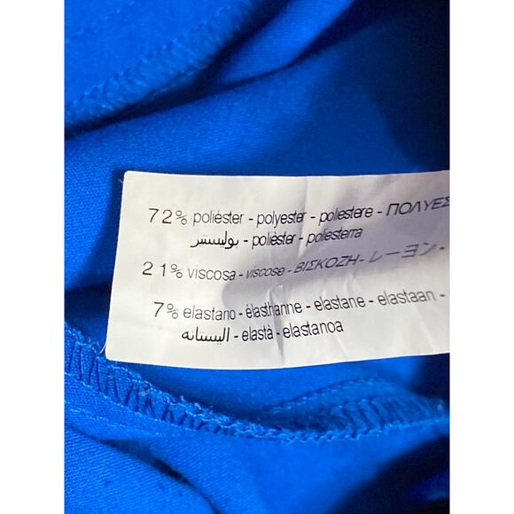 Zara Ananya Blue Pleated Belted High Waisted Tapered Leg Trousers Dress Pants S - Picture 4 of 4